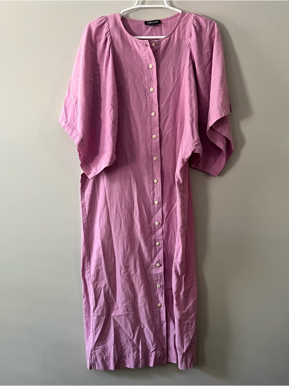 Ilana Kohn Women’s Cotton Pink Button Front Midi Dress Size XXS - Picture 2 of 9